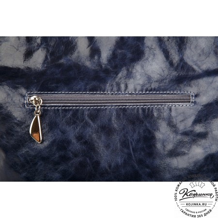 Женская кожаная сумка-рюкзак "Валентино" (синяя)